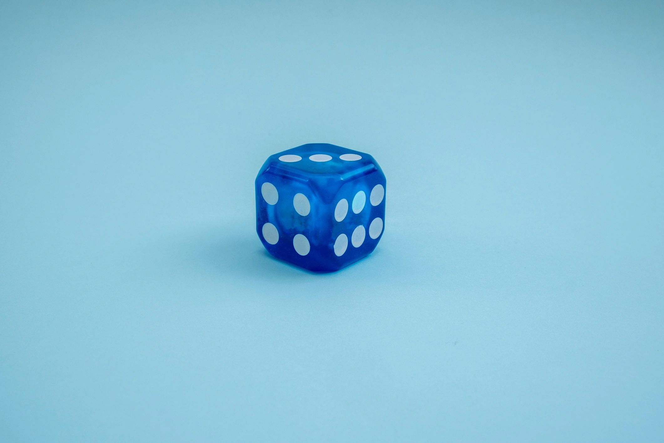 Blue die close-up