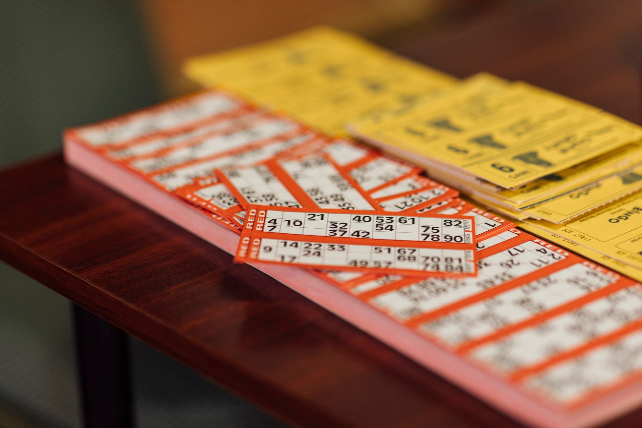 Game cards laid out on a table ready to play